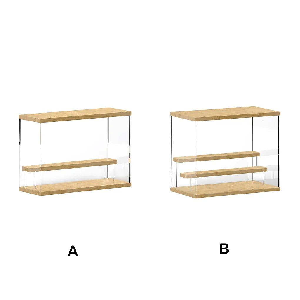 

Figure Storage Doll Wood Display Box Dust-proof Stand Desktop Ladder Clear Multi-Layer Makeup Holder Home Cabinet