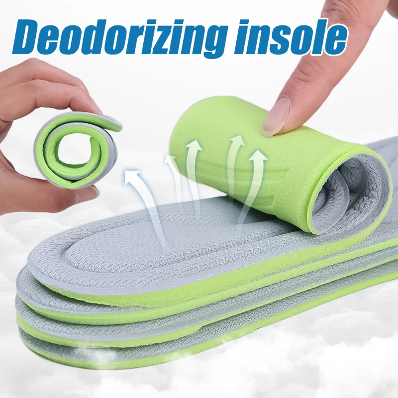 4pcs Soft Memory Foam Insoles for Shoes Sweat-Absorbing Breathable Deodorant Insole for Feet Orthopedic Sponge Shoe Inserts Pad