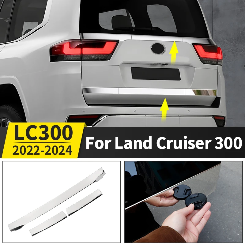 

For 2021-2024 2023 Toyota Land Cruiser 300 Stainless Steel Tailgate Decoration Strip LC300 Interior Upgrade Accessories Tuning