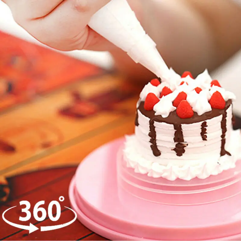 Plastic Cake Plate Turntable Rotating Anti-skid Cake Stand Cake Decorating Rotating Table Cake Spatula DIY Baking Kitchen Tool