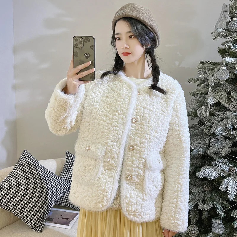 Little Fragrance Fur Jacket Women's Winter 2023 New Imitation Otter Rabbit Fur Loose Premium Lamb Plush Top Short