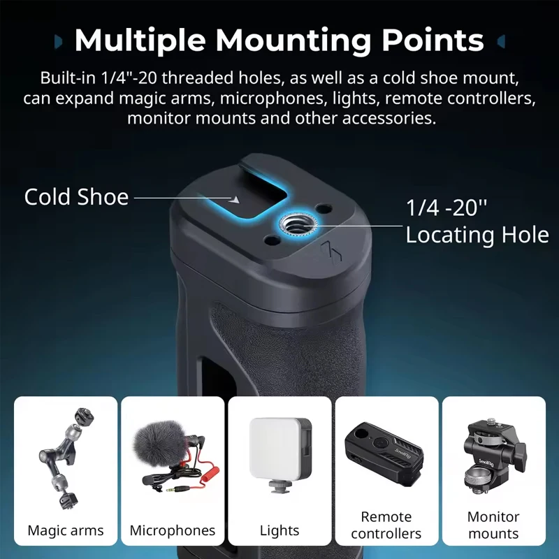 SmallRig Camera Mini Side Handle Kit With NATO Clamp Adapter & NATO Rail Lightweight Cage Grip For Mount Magic Arms, Light -5532