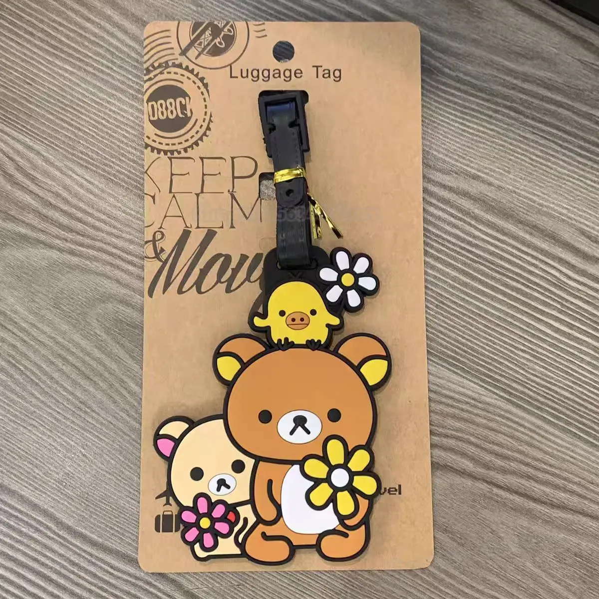 Rilakkuma Zacht rubberen reisinstapkaart Leuke gemakkelijke teddybeer Lazybear Bagage-identificatietag Handbagage hangende decoratie