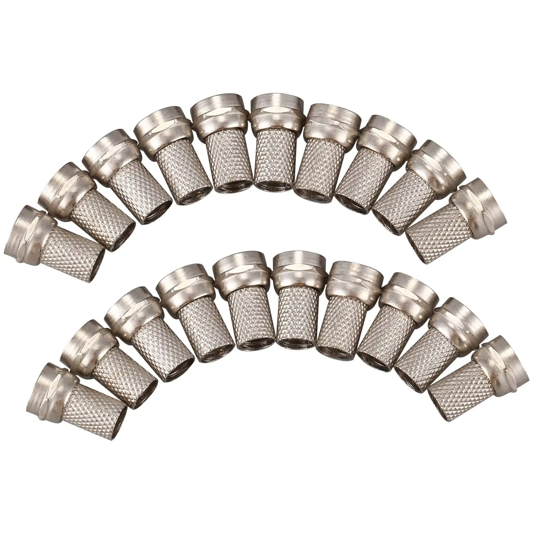 同軸RFコネクタ,オス同軸ケーブル,Fタイプ,ツイストオン,cctv rg6,20個