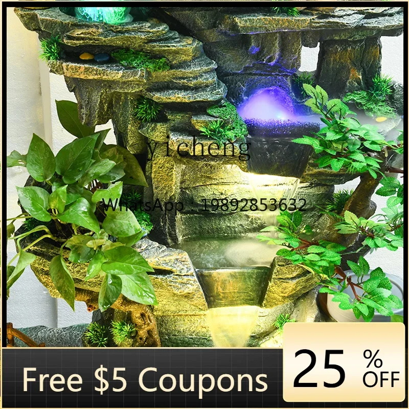 L14-  large-scale floor-to-ceiling rockery, flowing water fountain, feng shui whl, fish pond landscaping, decorative ornament