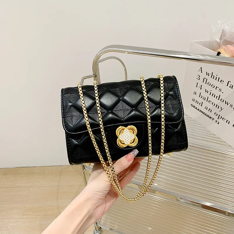 

2025 Trendy Women's Bag - Rhombus Chain, High-Sense Large-Capacity Small Square Shoulder Messenger