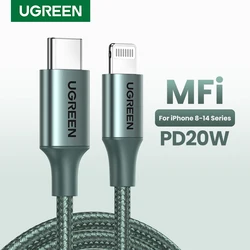 UGREEN MFi USB C to Lightning Cable PD20W Fast Charging for iPhone 14 13 12 Pro Max Data Cable for iPhone for iPad