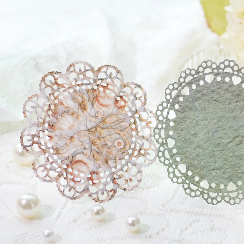 10 sztuk/paczka Vintage Hollow koronkowe naklejki pakiet dekoracyjne Scrapbooking DIY pamiętnik Album ręcznie robione śmieci dziennik artykuły papiernicze