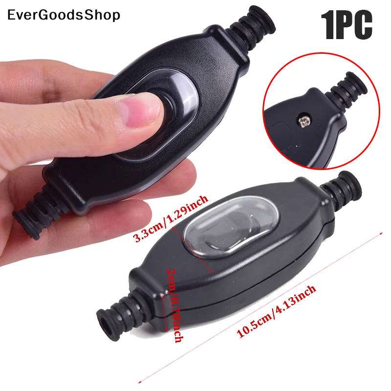 New 1PC Waterproof In Line Switch Cord Switch Round Wire Silver Contact Double Cut Switch Dust Switch 3A 250V