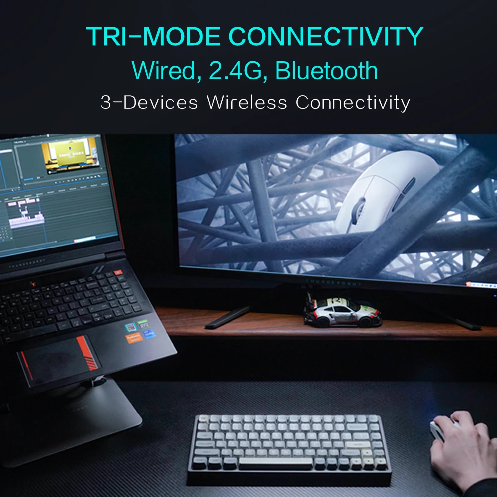 Thunderobot ML901 Wireless Bluetooth Gaming Mouse PAW3395 26000DPI 650IPS Nordic MCU Symmetrical Form For Laptop PC Gamer