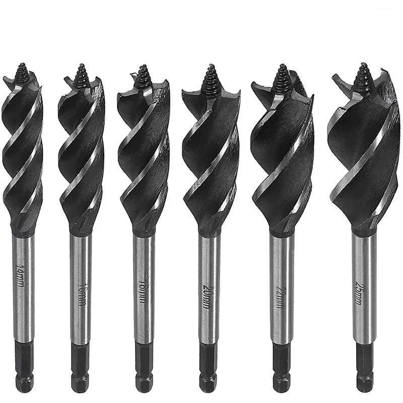 

Wood Drill Bit Reaming Drill Wood Auger Tungsten Steel Fast Cut Woodworking Drill Bit Set 6Pcs