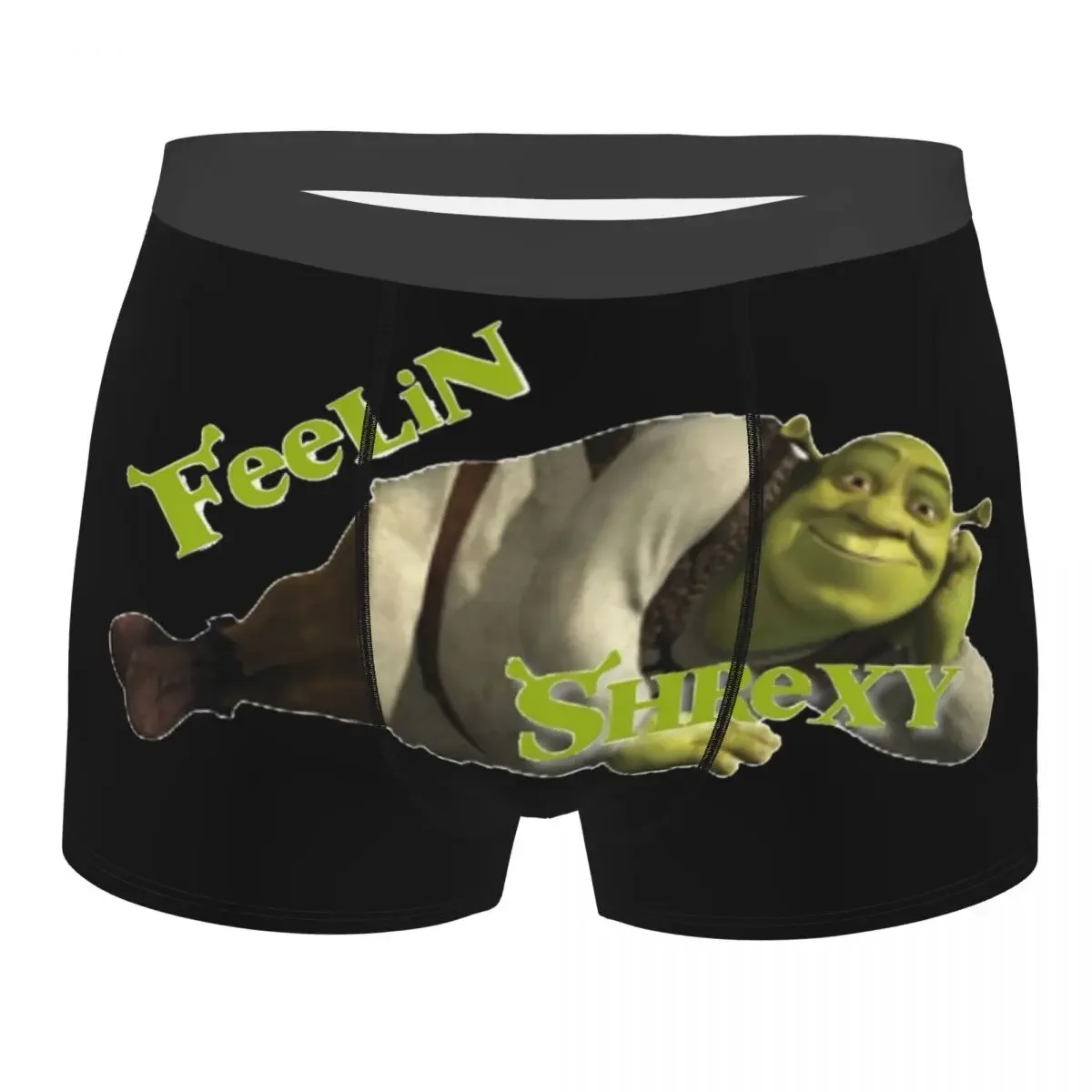 

Men Feelin Shrexy Meme Boxer Briefs Shorts Panties Mid Waist Underwear Humor Shreks Homme Printed S-XXL Underpants