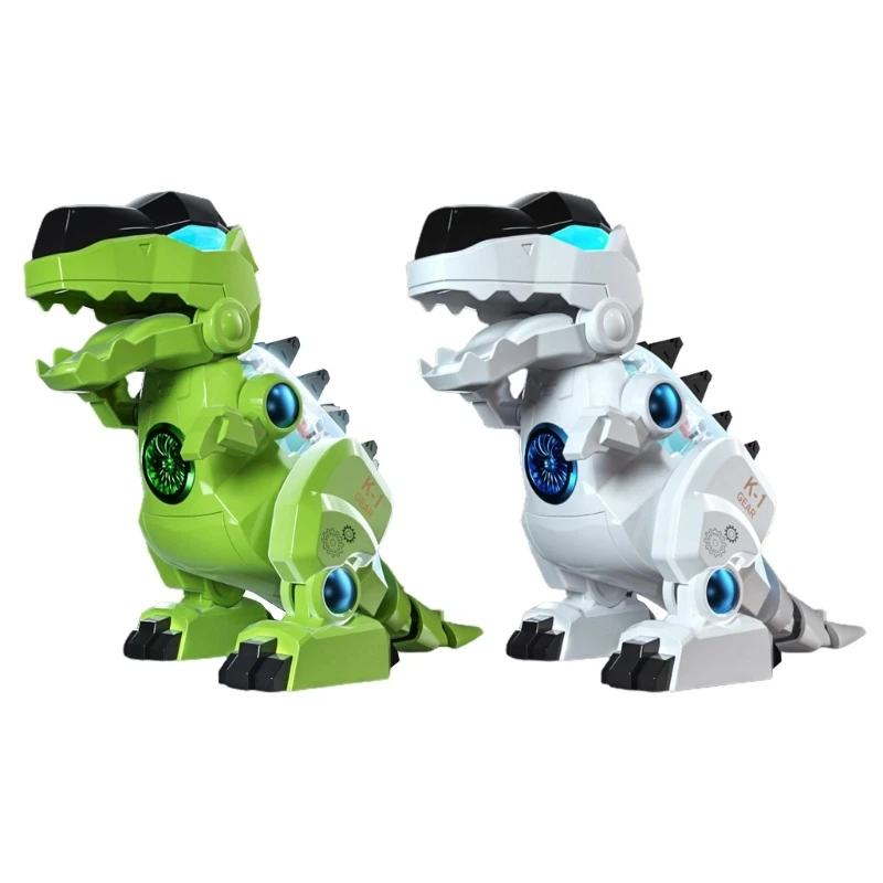 Electric Robot Dinosaur Toy Glowing Roaring Dinosaur Electric Walking Dinosaur Toy Kids Interactive Fine Motor Skill Toy