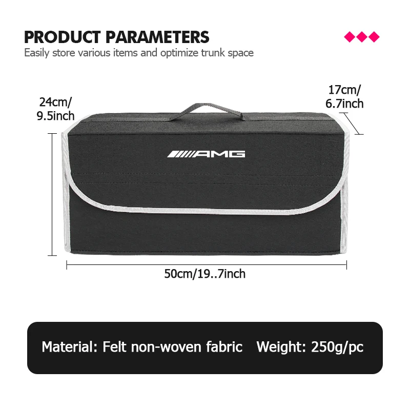 حار 2026 جديد لبنز صندوق السيارة المنظم حقيبة لينة ورأى كيس التخزين القابل للطي صندوق لمرسيدس بنز AMG A B C E S G Class W201 W