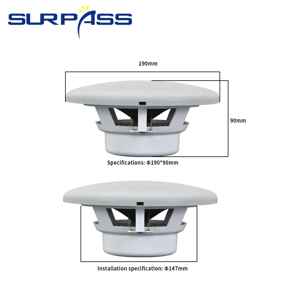 6 بوصة 25 واط مركبة بحرية سقف المتكلم مقاوم للماء IP44 مكبرات الصوت في الهواء الطلق راحة سماعة موسيقية لليخوت سبا الحمام غرفة الاستحمام