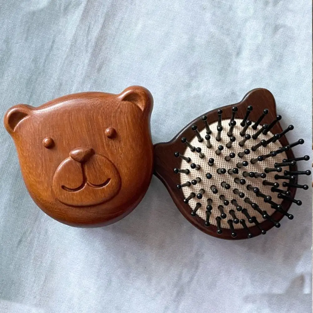 Anti Static Sandalwood Air Bag Comb Scalp Massage Golden Silk Massage Wood Comb Traditional Crafts Nose Massage