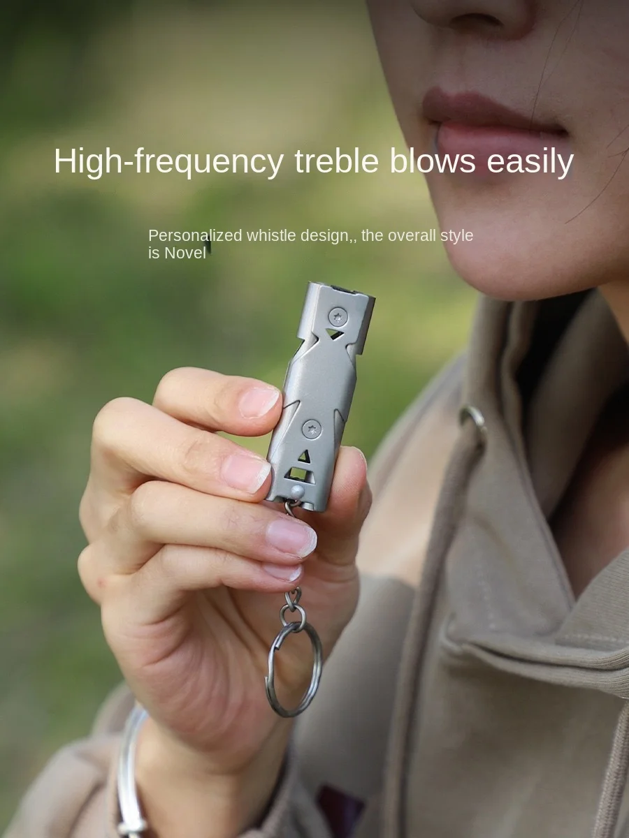 أنبوب مزدوج صافرة متفجرة في الهواء الطلق استغاثة صافرة الفولاذ المقاوم للصدأ عالية التردد زلزال الإنقاذ صافرة صفارة إنقاذ