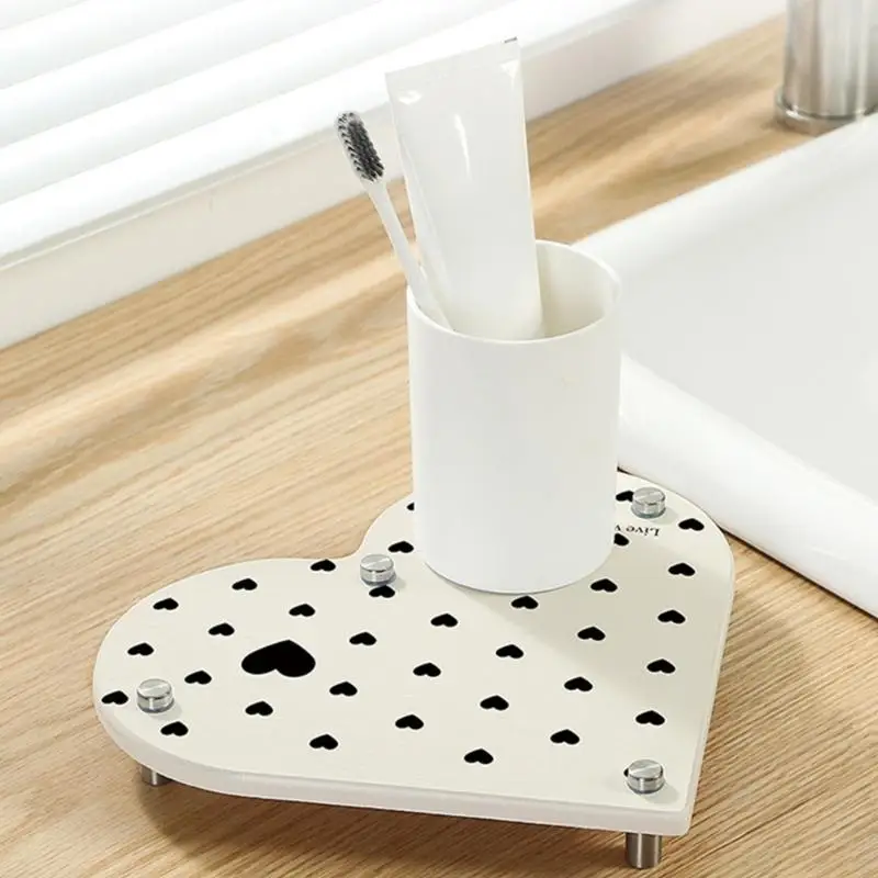 Organizzatori del bagno silice Disegni a forma cuore asciuga rapidamente y4qc