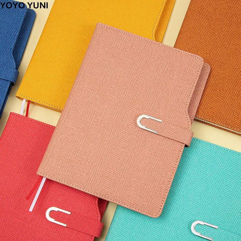 

200 Pages A5 Notepad PU Leather Cover Thickened Paper Business Office Notebook Wear-resistant Horizontal Line Diary