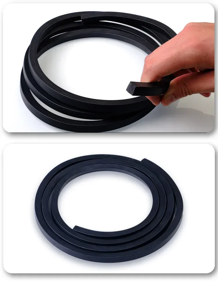 Black Square Fluorine Rubber Strip 4mm 5mm 6mm 7mm 8mm Fluororubber Cord Seal Acid Alkali Corrosion High Temp And Oil Resistant