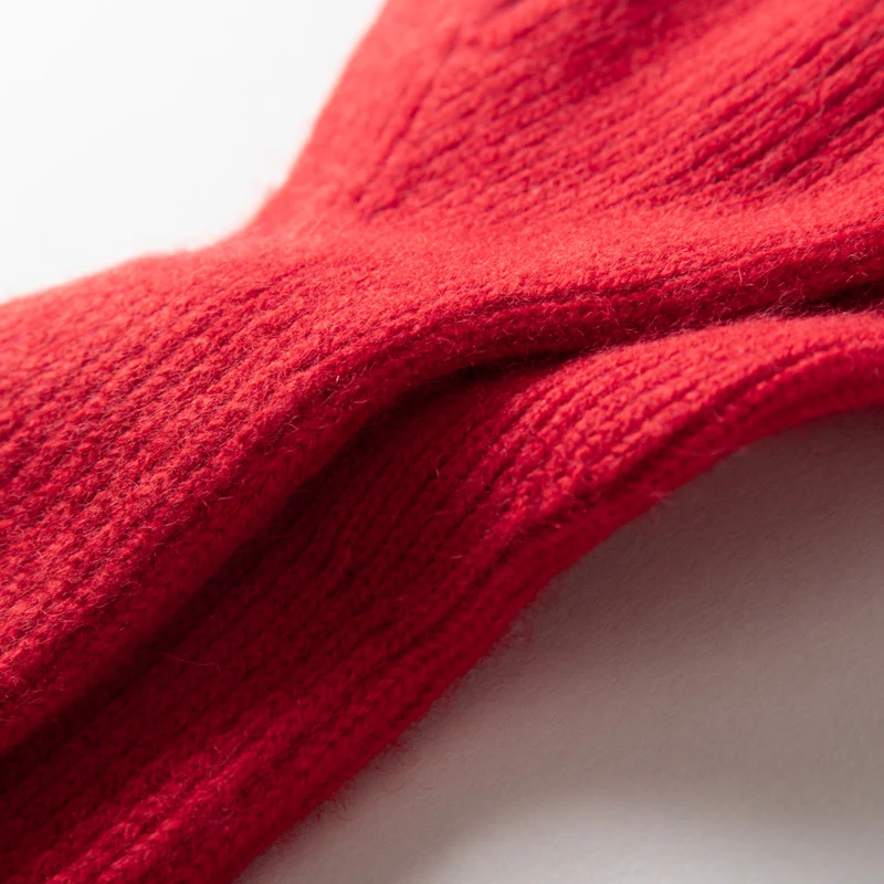 Winter New 100% Cashmere Knit Touch Screen Gloves Women Soft Warm Stretch Guantes Lady Solid Color Casual Full Finger Guantes