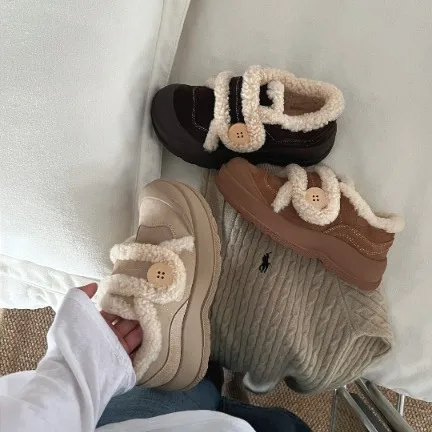 

2025 New Foreign-style Matte Thick-soled Heightening Casual Personalized Bread Shoes Fashionable Versatile Non-slip Snow Boots