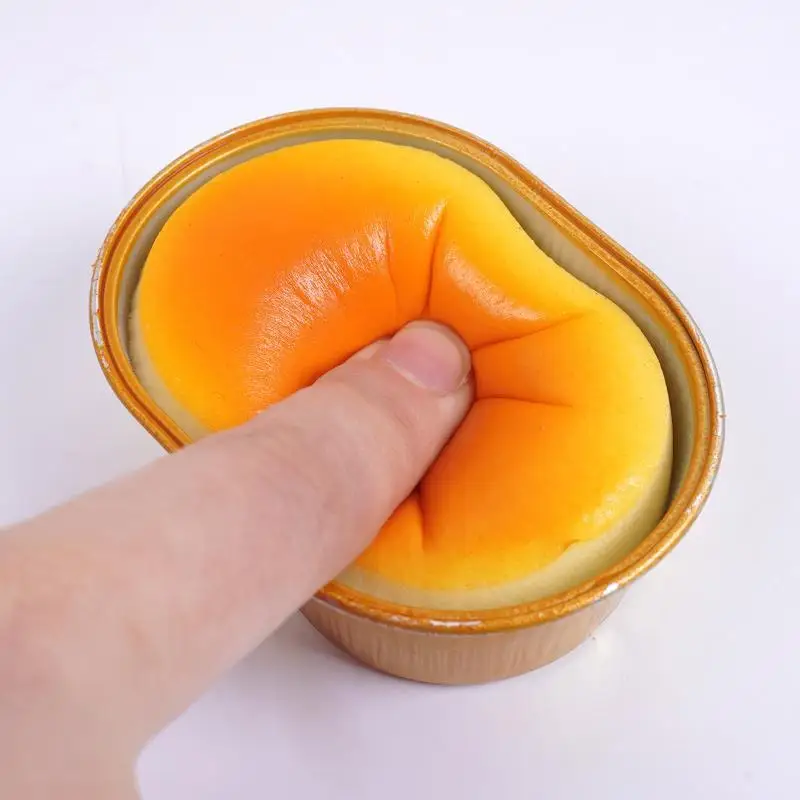 の＃  Simulated Cheese Bread Squeeze Toy Stress Relief Slow Rising Sensory Fidget Toys for Anxiety ADHD Autism Party Favors