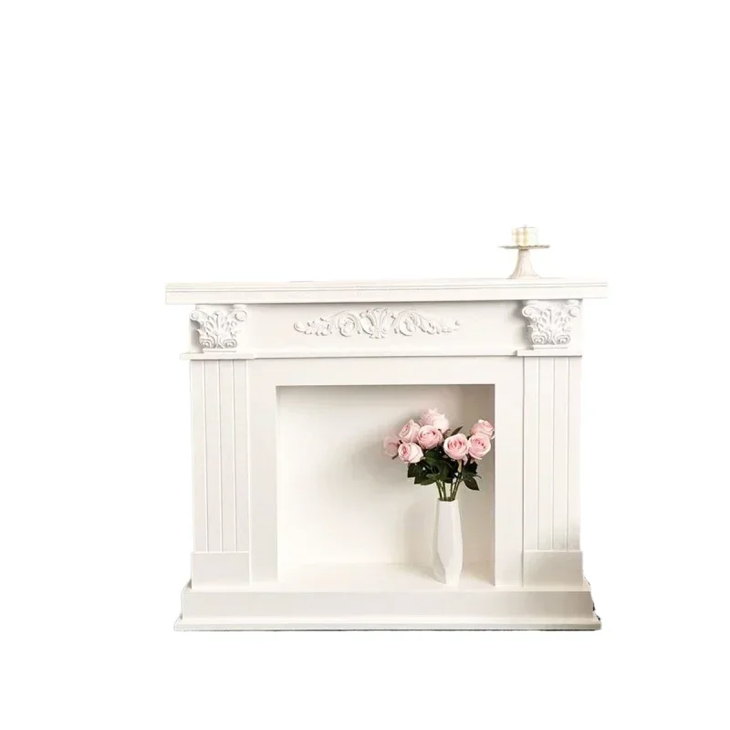 French retro carved cabinet cream wind, decoration living room B & B European style, cabinet luminous