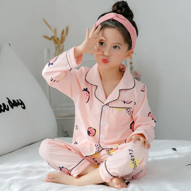 Children Pajamas Sets Cotton 2024 Spring Kids Cartoon Homewear Suit Girls Casual Long Sleeve Christmas Pyjamas Set Sleepwear