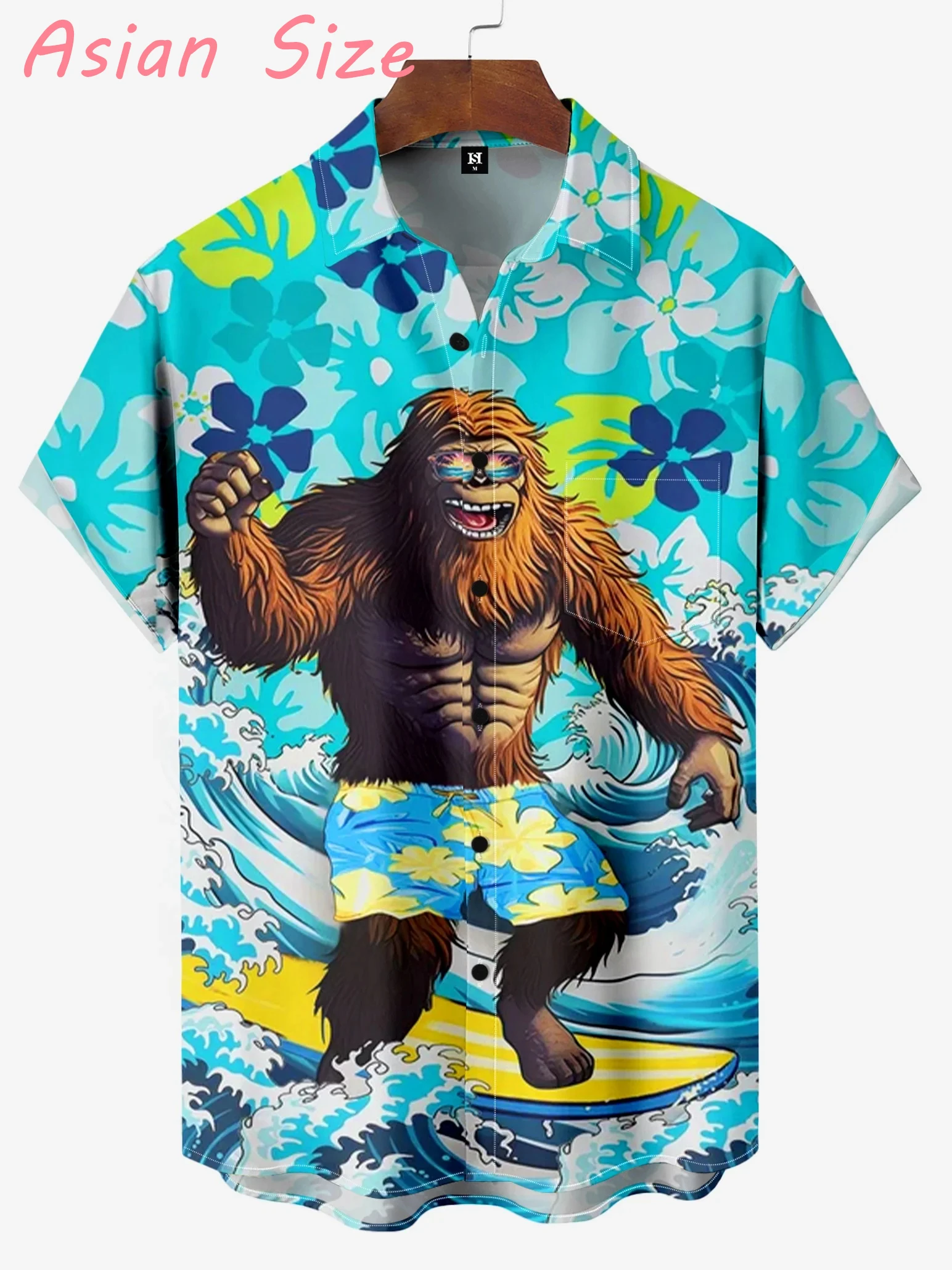 

The New Designs Animal Surfing 3D Print Trendy Cool Fashion Shirt Beach Party Hawaiian Shirts Short Sleeve Lapel Camisa Blouses