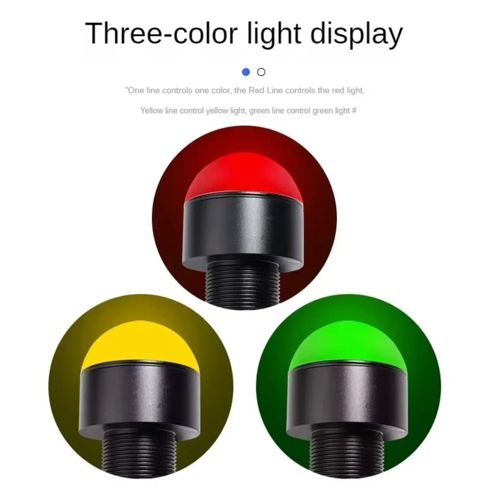 Tri Colors LED Dome Indicator Lamp Warning Signal Light with Buzzer for CNC Lathe Machine 12V 24V Machine Tower Light