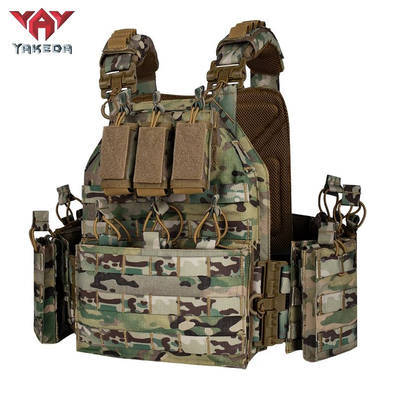 

YAKEDA Tactical Vest Quick Release Airsoft Vest for Man Outdoor Adjustable Breathable Vest
