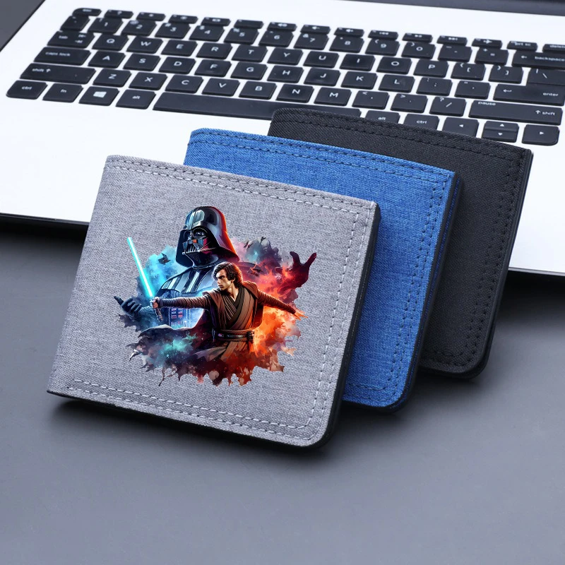 Star Wars Canvas Men Wallet Black/blue/gray Card Holder Male Money Bag bank Holder Short Purse Credit Card Case Bag