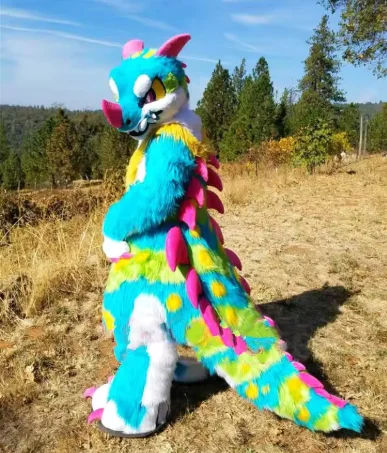New plush fursuit mascot costume Dragon Halloween adult unisex cosplay camouflage for large show performances