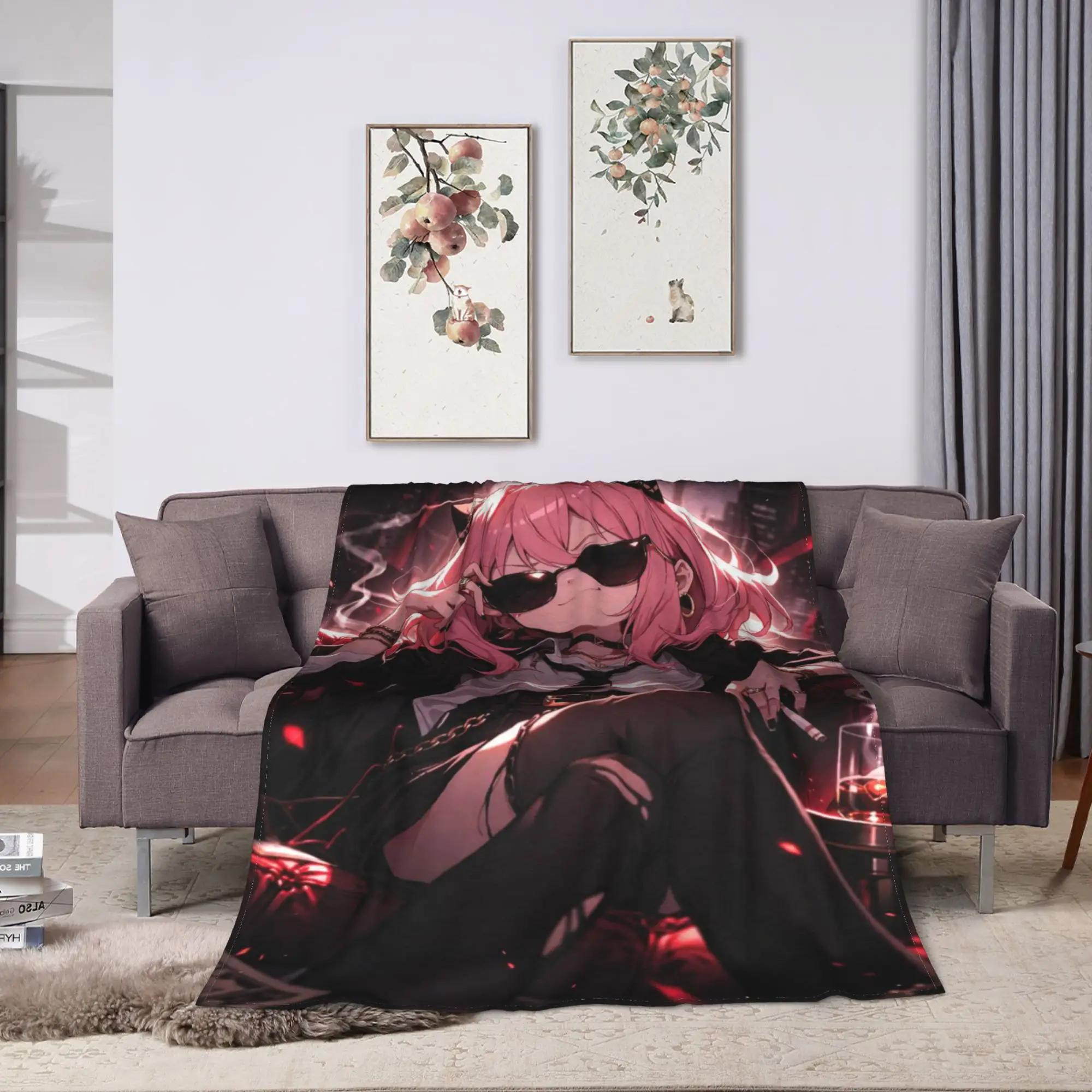 Cute A-AnyaAnime Blanket Quality Warm  Throw Blanket Winter Boy Girl Outdoor Comfortable Bedspread