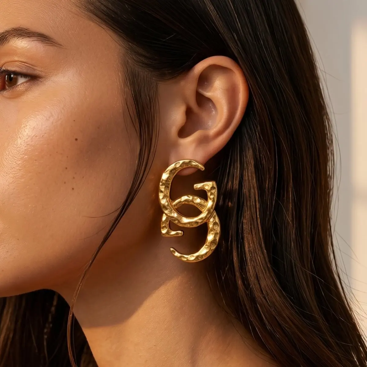 Elegant Letter G Stud Earrings Vintage Double G Interlock Earrings For Women