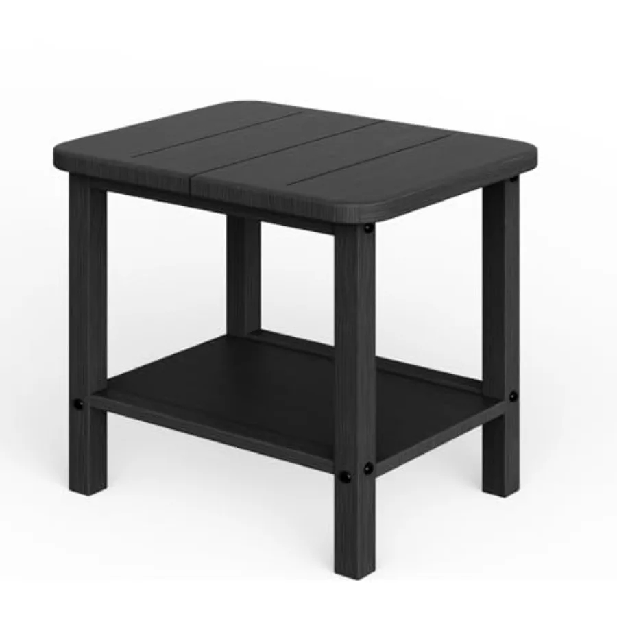 Patio Side Table Small Rectangular HDPE Adirondack End Table for Outdoor Use in Pool Garden Lawn Backyard