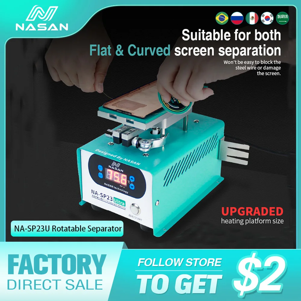 

NASAN SP23U LCD Screen Separator for Mobile Phone Glass Screen Separator 7 Inches Super Suction Screen Repair Separation Machine