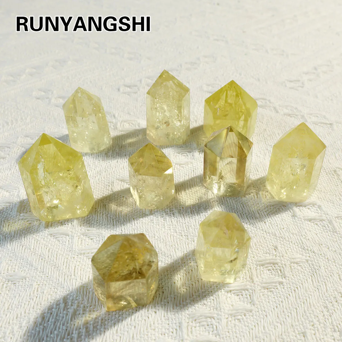 1PC Brazilian High-Quality Citrine Crystal Tower Healing Obelisk Yellow Quartz Wand Home Decor Energy Pyramid Ornament
