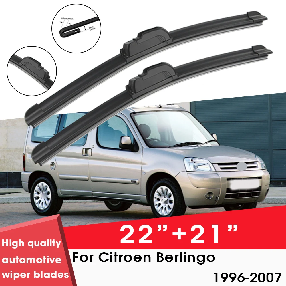 

Car Wiper Blade For Citroen Berlingo 1996-2007 22"+ 21" Windshield Windscreen Clean Naturl Rubber Cars Wipers Accessories