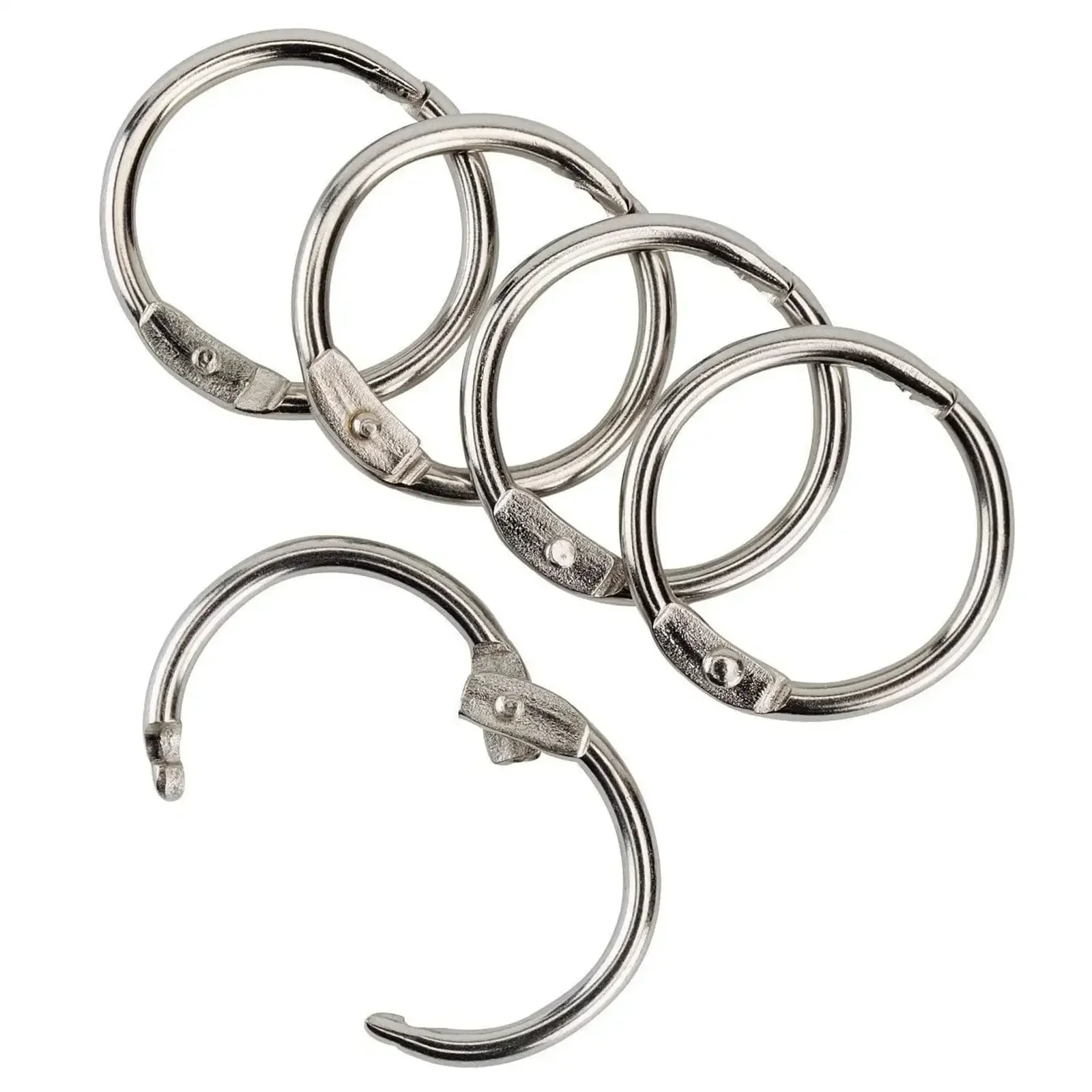 

Yuehao 1 inch (5 Pack) Loose Leaf Binder Rings, Nickel Plated Steel Binder Rings,Keychain Key Rings, Metal Book Rings,Silver