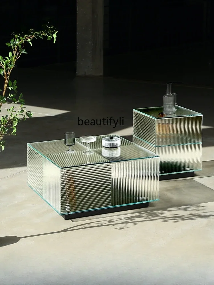 

Rubik's Cube Glass Coffee Table Nordic Simple Home Living Room Small Apartment Storage Square Table Light Luxury