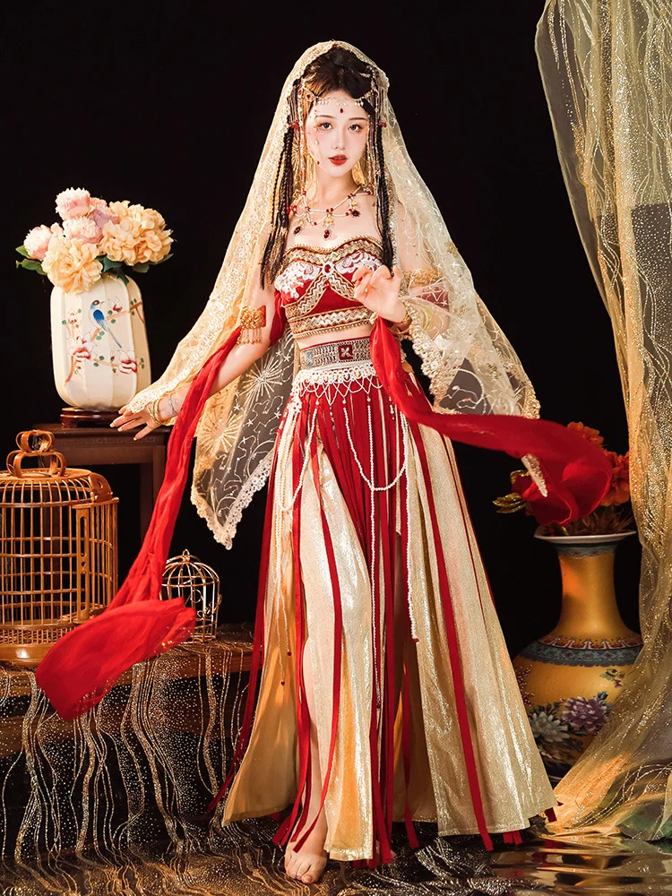 New original Dunhuang flying princess exotic style girl improved Hanfu female Western region style Han element suit