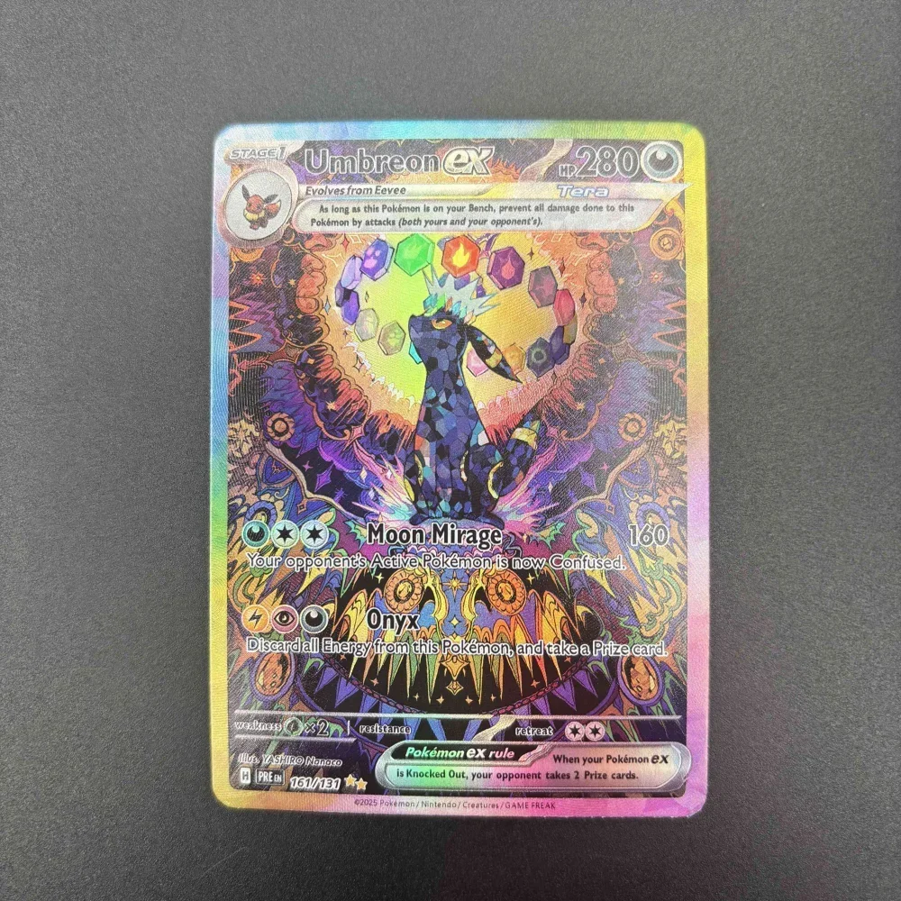 Tarjetas de colección PTCG DIY, 2025 PRE EN UMBREON ex SPECIALILLUSTRATION, rara, hecha a sí misma, juego clásico de cartas de Anime, juguete de regalo