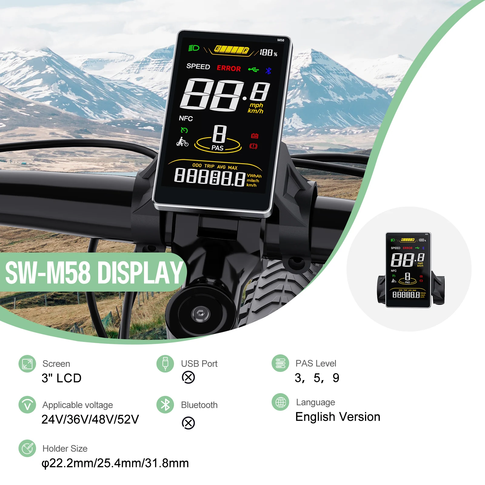 Electric Bike Display BAFANG DPC18 DZ40 500C EKD01 Bluetooth For BAFANG UART Motor Waterproof Speedometer ebike Computer 5PIN