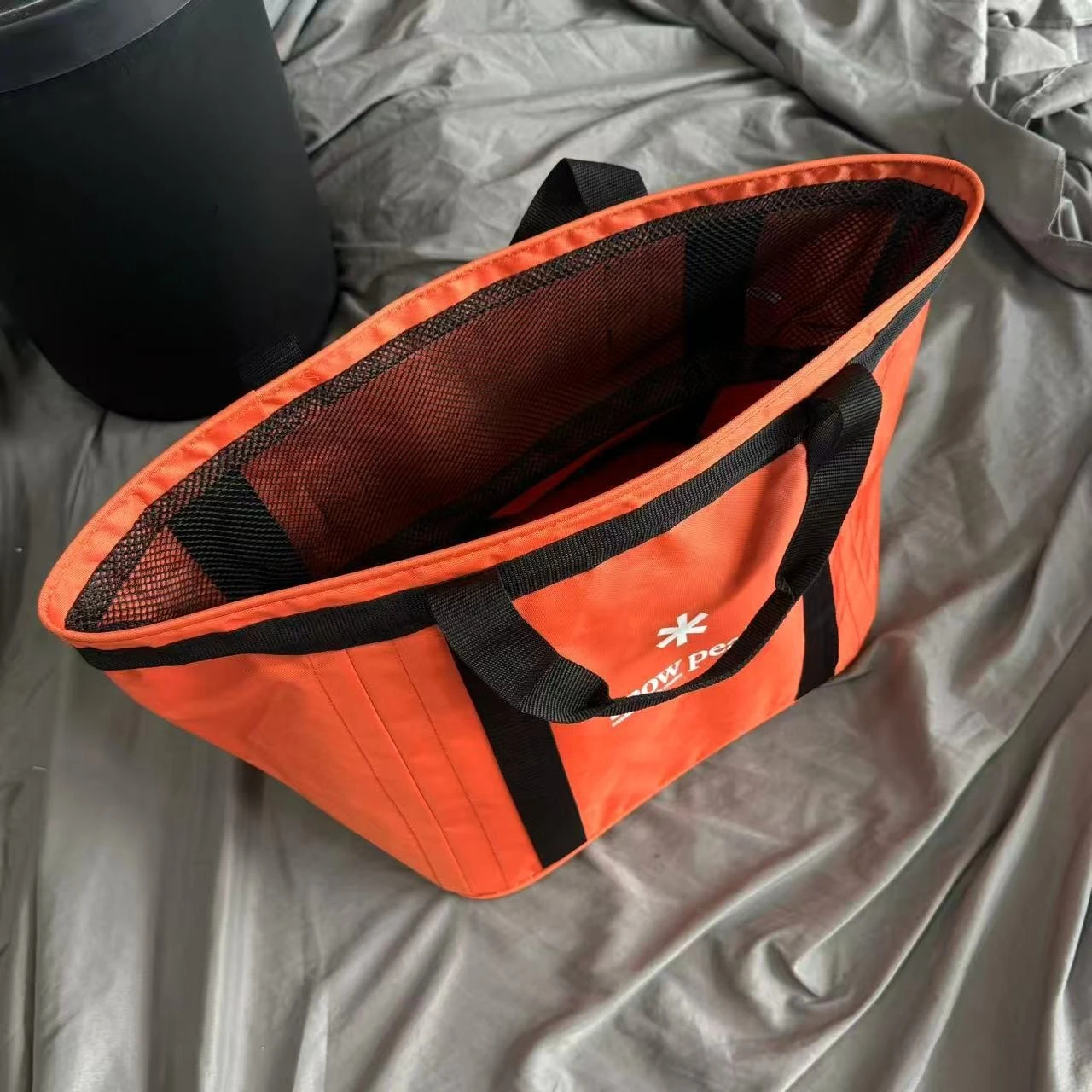 snow peak Style BBQ Gear Container Bag - Portable Orange Camping Storage Bag