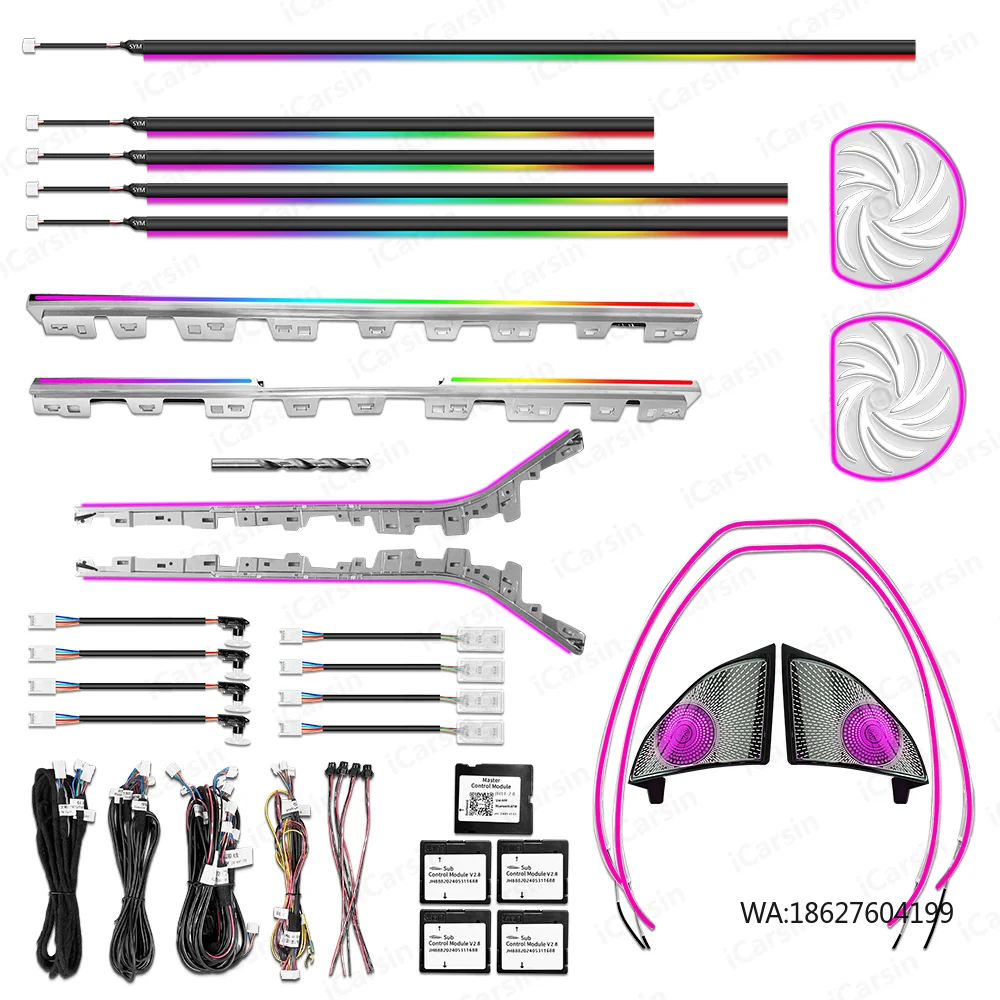 

Dynamic 64 Colors Laser Carved Ambient Light for Model 3 2019 2020 Interior Ambient Illumination Lighting Upgrade Kit