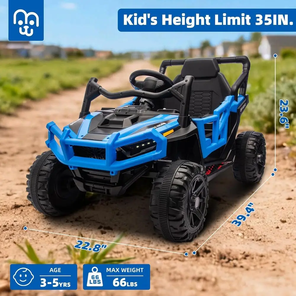 Télécommande de voiture de camion pour enfants 24V, moteurs doubles 55W, vitesse maximale 4MPH, UTV tout-terrain, musique Bluetooth, système de Suspension Safet
