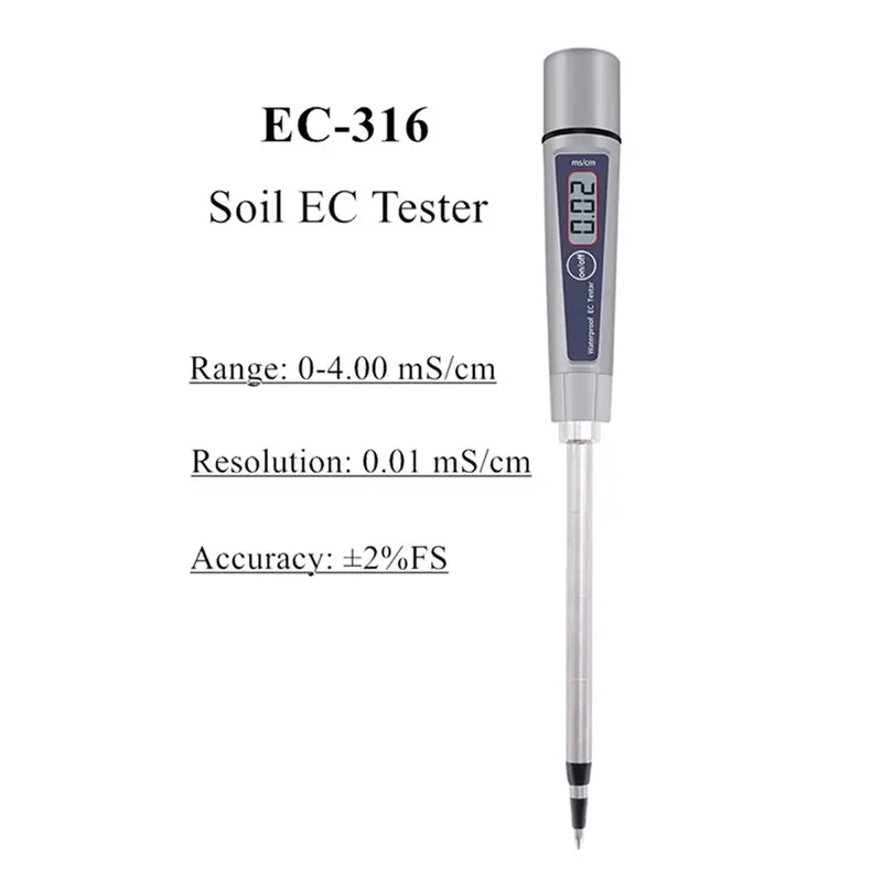 LLCS-EC-316 Digital ATC Soil EC Tester 0-4.00 MS/Cm Conductivity Meter Detector For Garden Farm Greenhouse Use