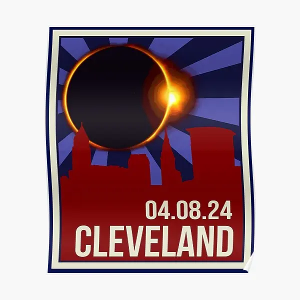 Cleveland Total Solar Eclipse 04 08 24  Poster Mural Funny Modern Home Wall Painting Picture Decor Art Room Vintage No Frame